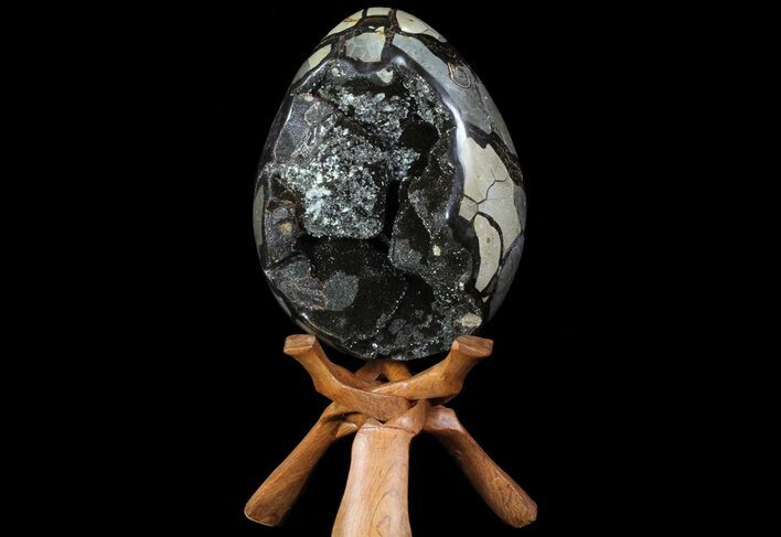 Septarian Dragon Egg Geode - Crystal Filled #71847